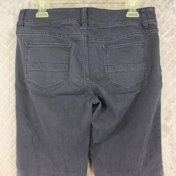 NY&C Soho Womans 8 Denim Jeans Black Ombre Boyfriend Mid Rise Distressed Stretch - Picture 12 of 15